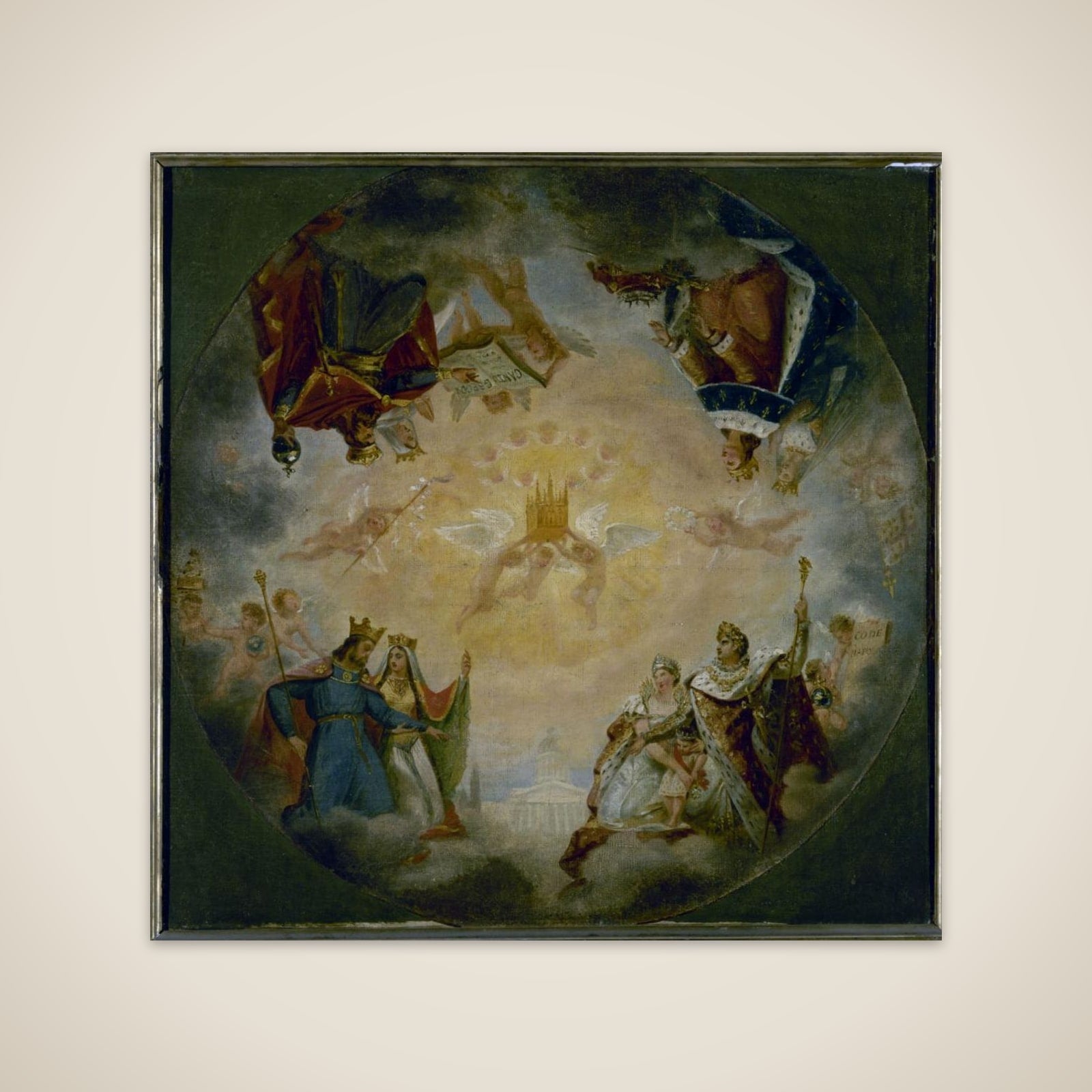 Esquisse pour le Panthéon (église Sainte-Geneviève) : Gloire des dynasties royales et impériales devant sainte Geneviève unframed print
