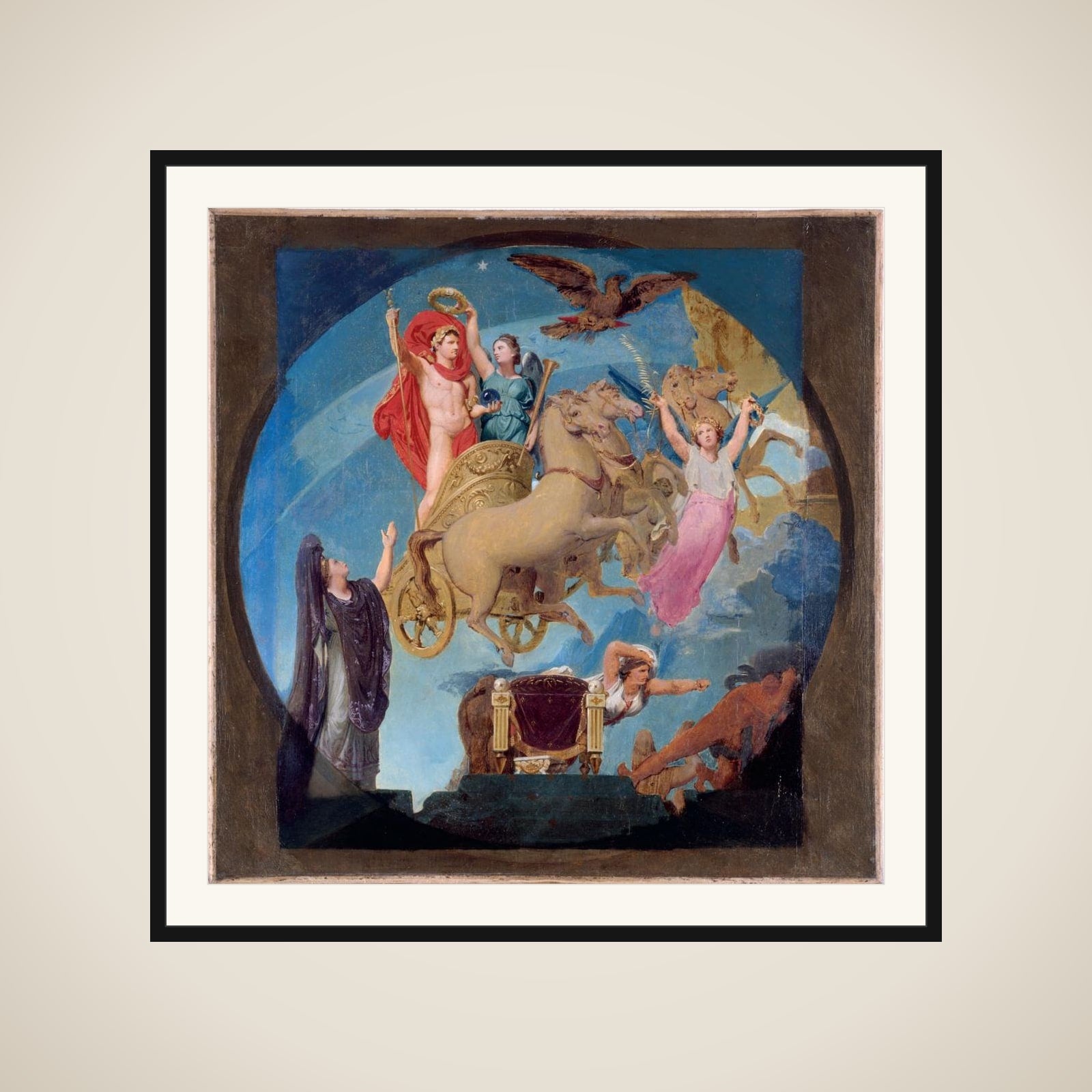 Esquisse pour l'Hôtel de Ville de Paris : Apothéose de Napoléon Ier framed