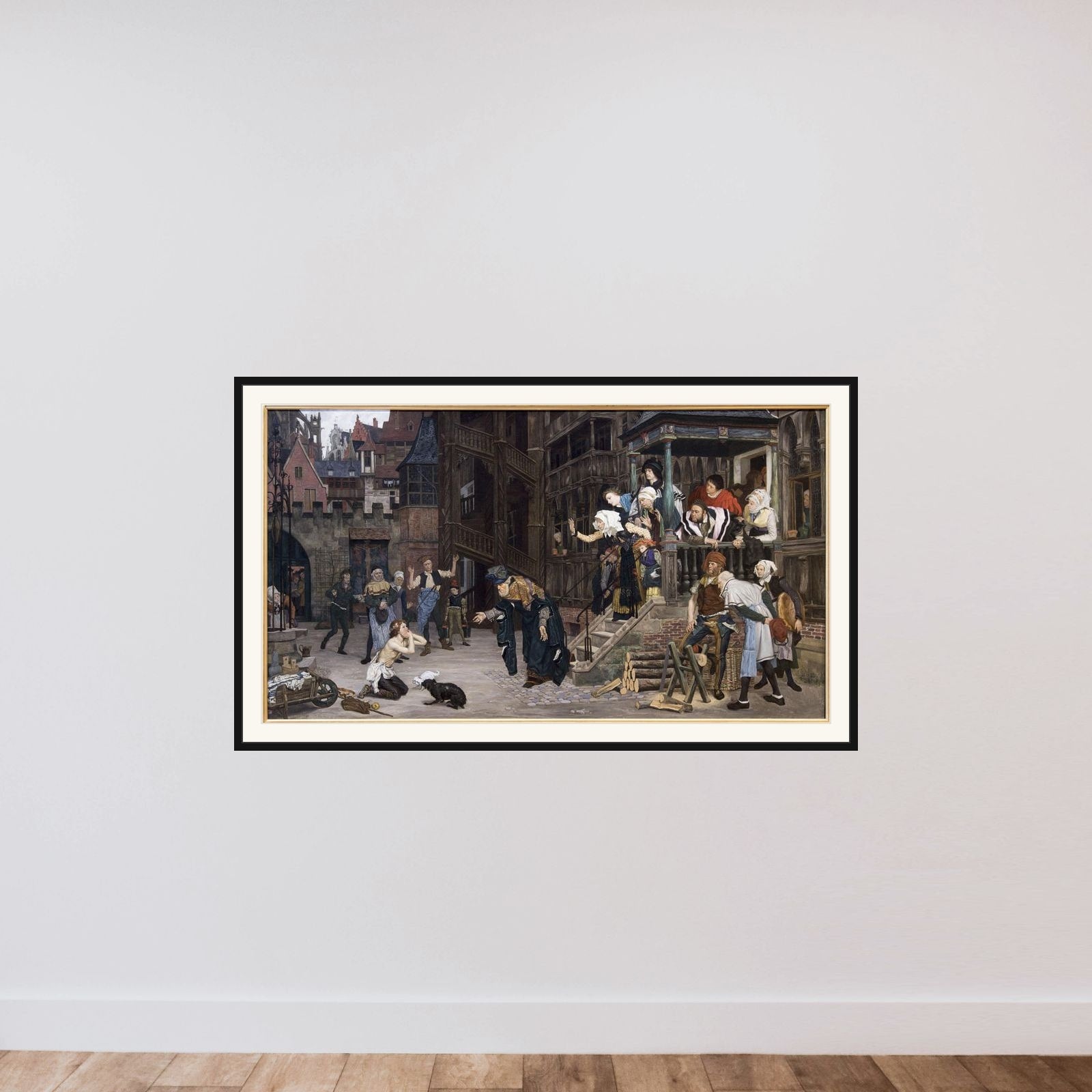 Le retour de l'enfant prodigue framed — shown to scale