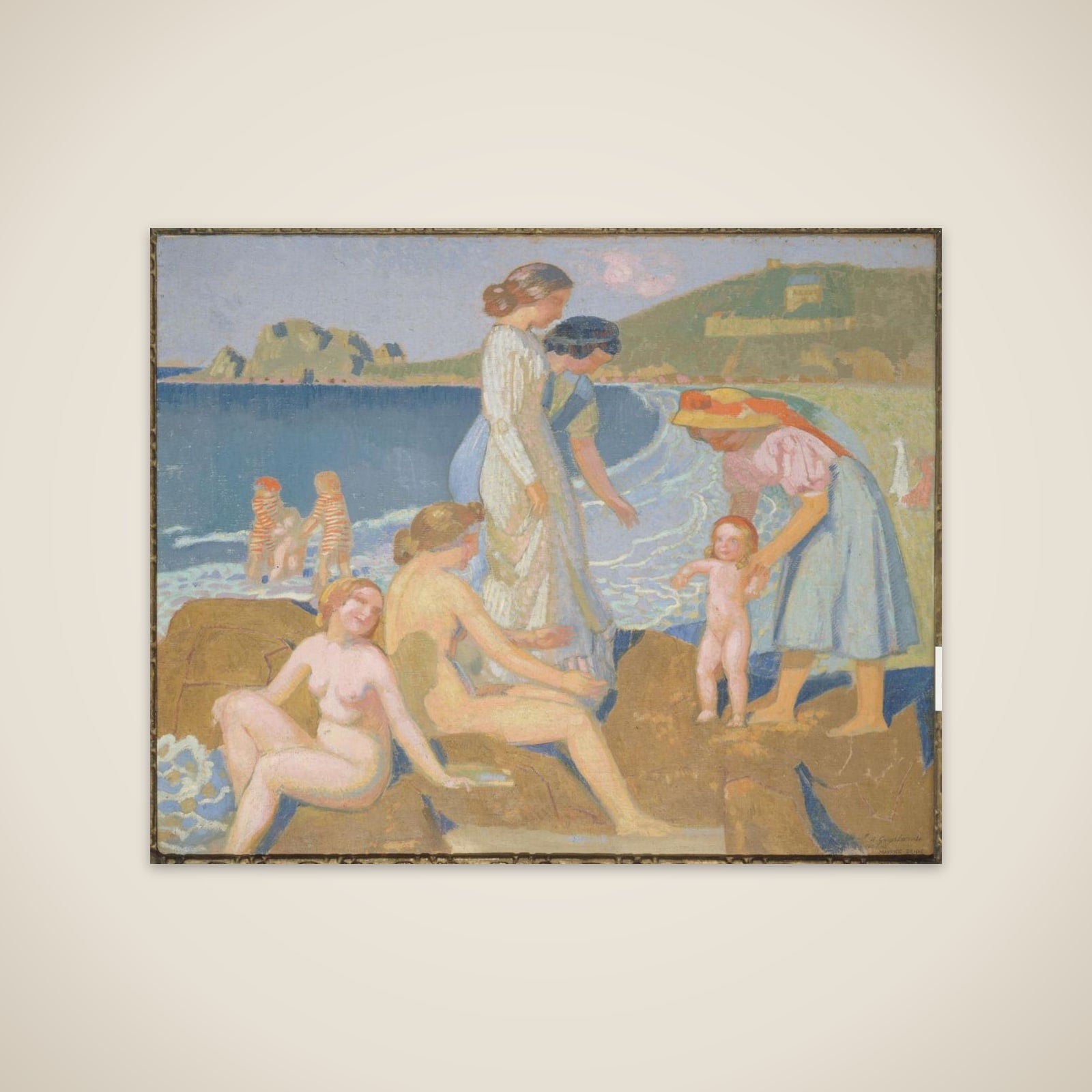 Baigneuses à Perros-Guirec unframed print