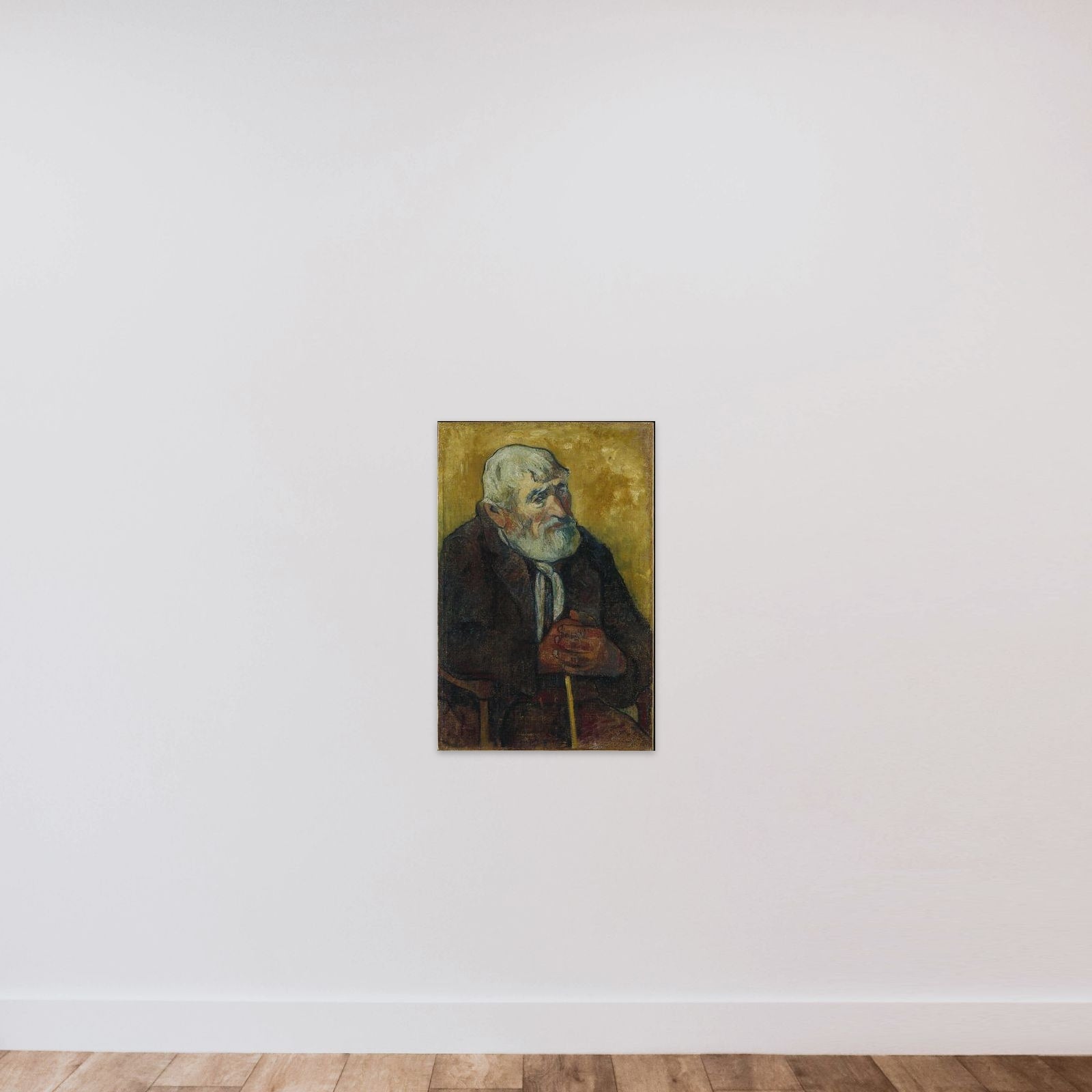Vieil homme au bâton unframed — shown to scale