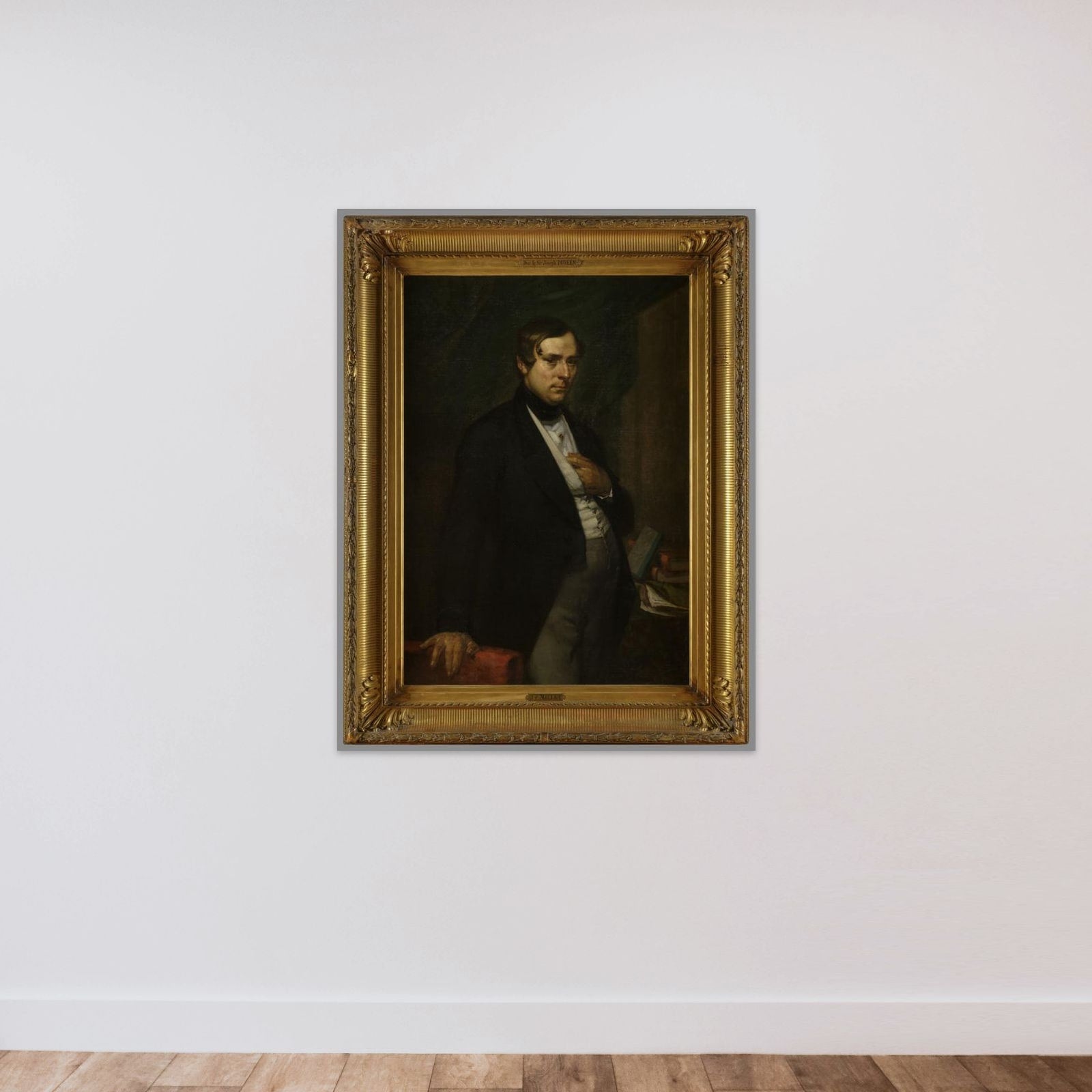 Portrait d'homme unframed — shown to scale