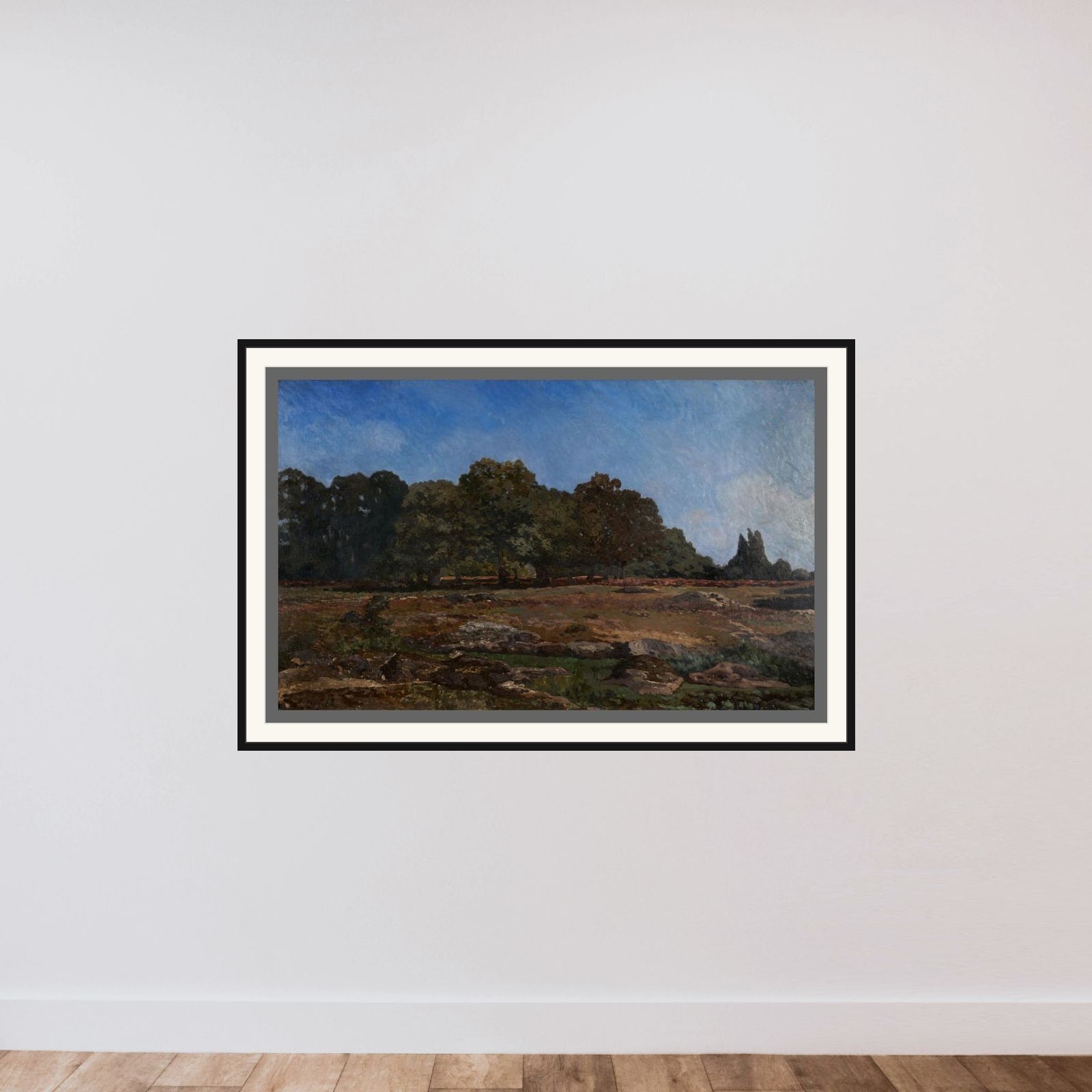 Lisière de la forêt de Fontainebleau framed — shown to scale