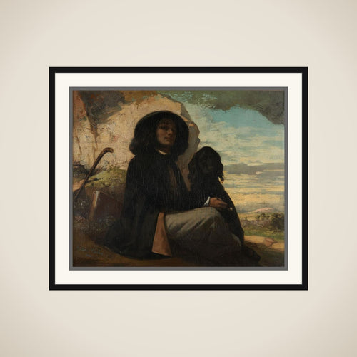 Autoportrait dit Courbet au chien noir framed