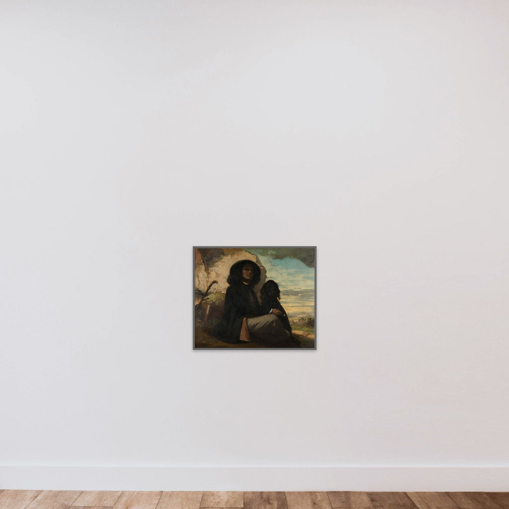Autoportrait dit Courbet au chien noir unframed — shown to scale