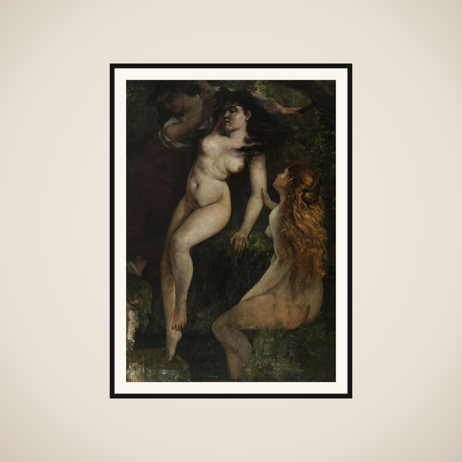 Trois baigneuses framed