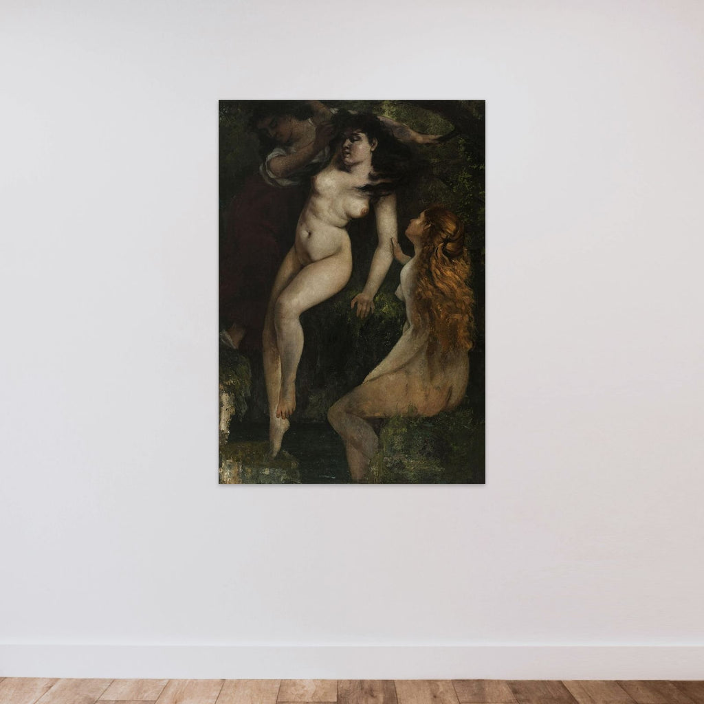 Trois baigneuses unframed — shown to scale