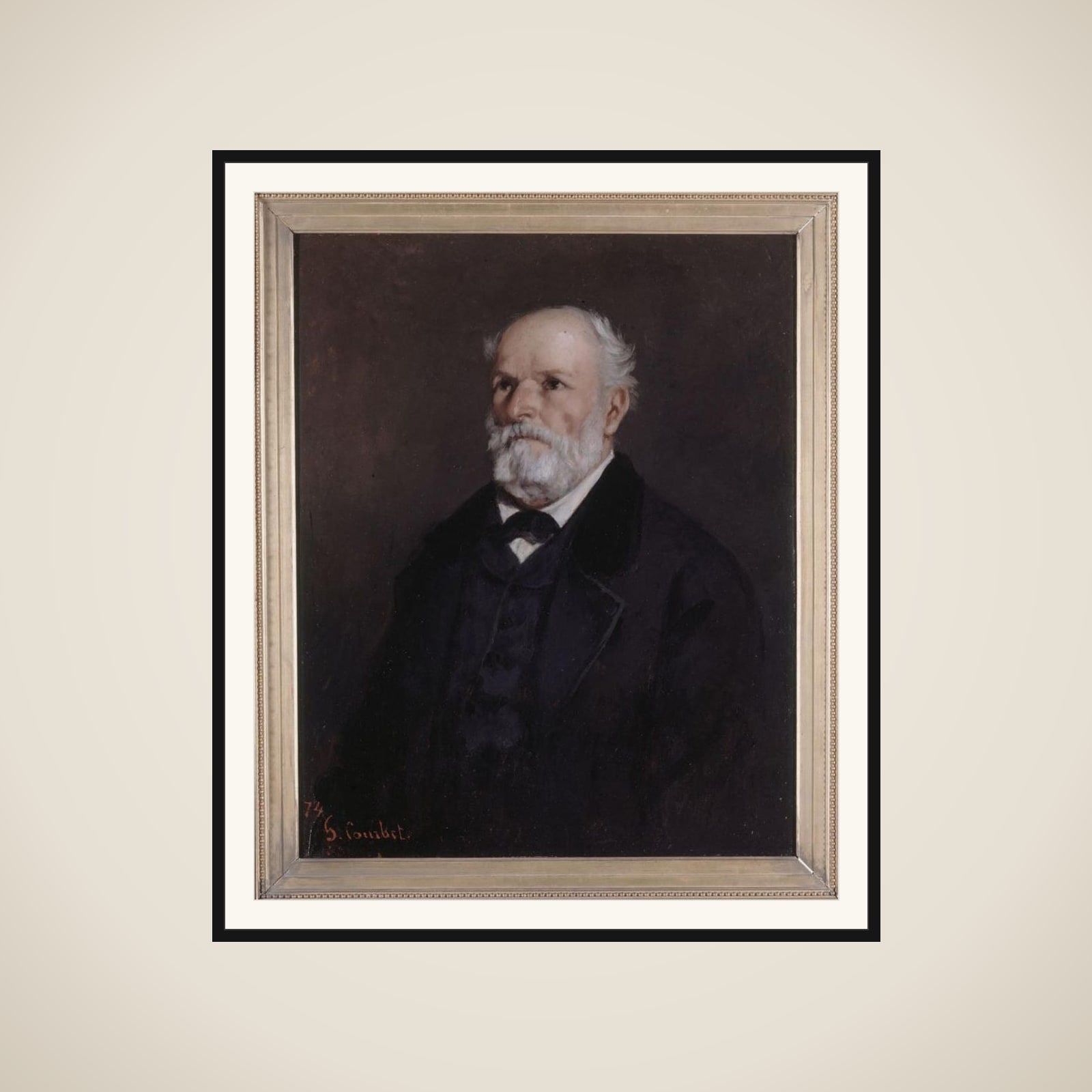 Portrait de Régis Courbet, père de l'artiste framed