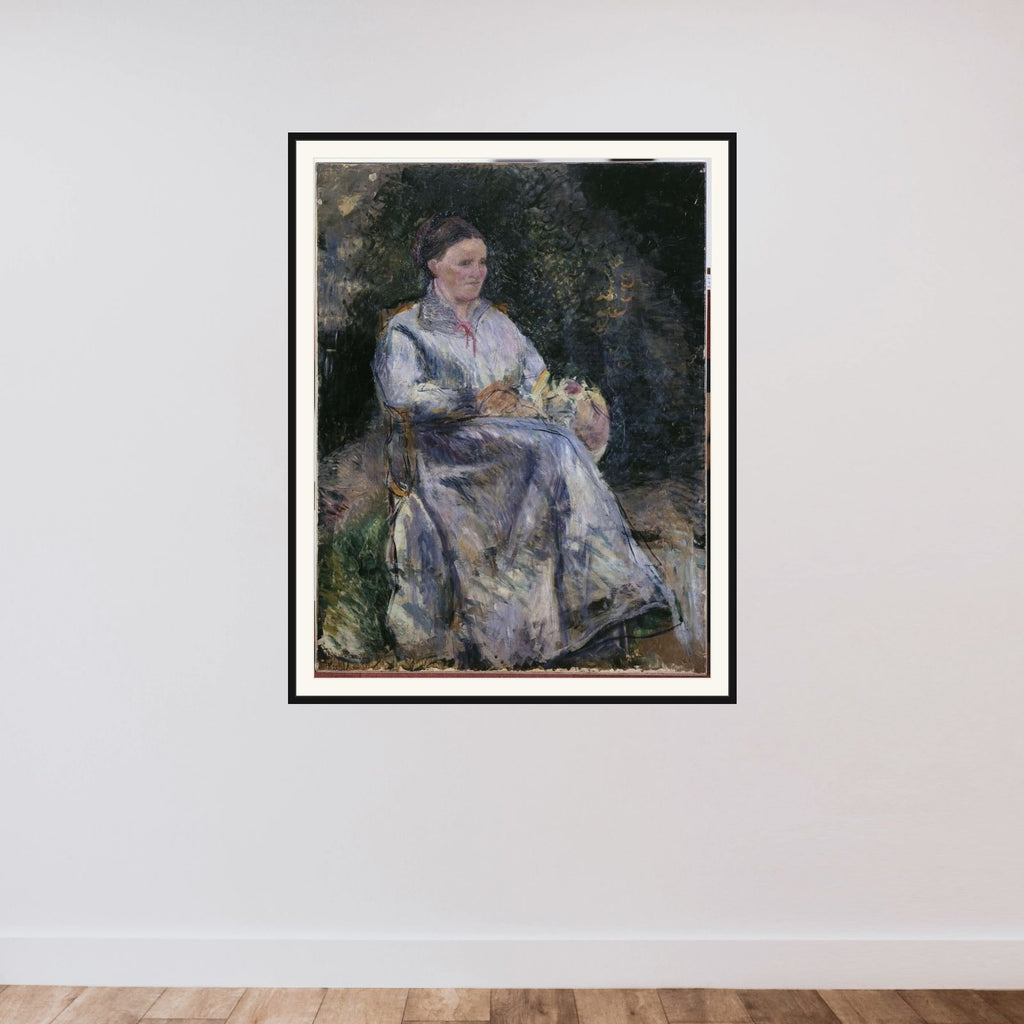 Julie Pissarro au jardin framed — shown to scale