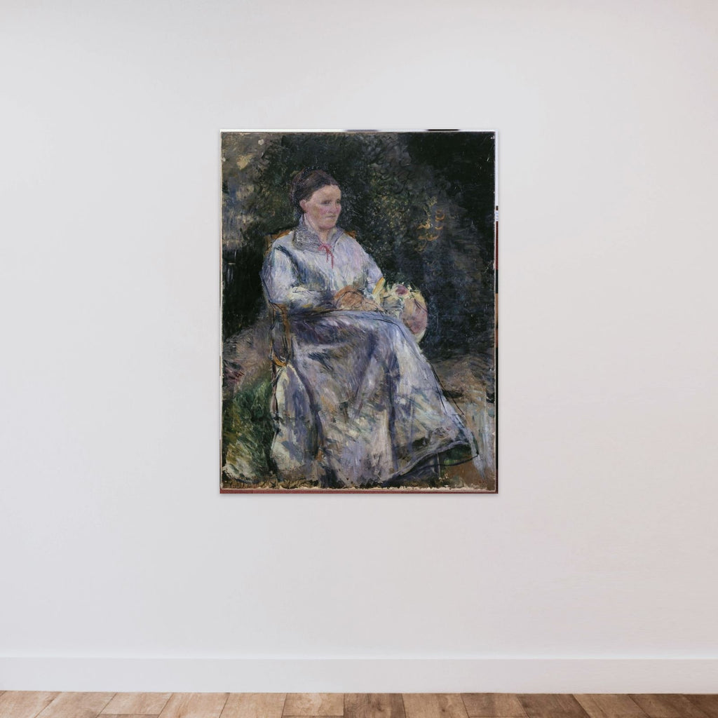 Julie Pissarro au jardin unframed — shown to scale