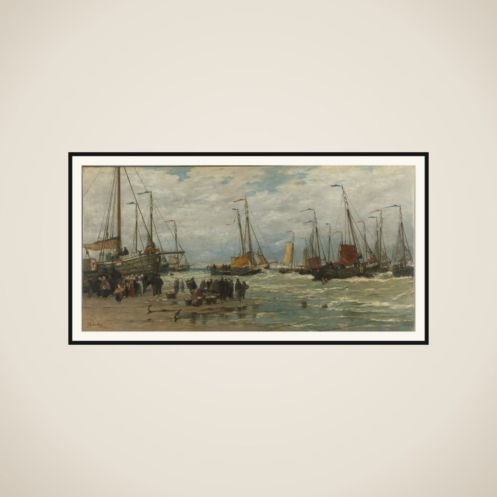 Fishing Pinks in Breaking Waves framed
