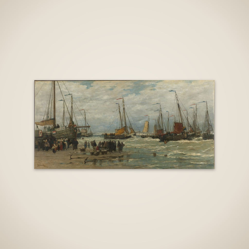 Fishing Pinks in Breaking Waves unframed print