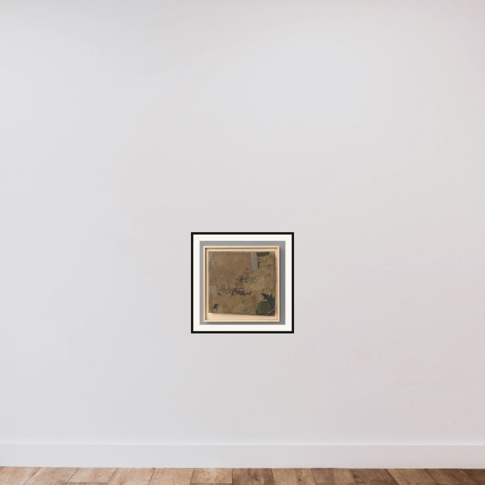 Fragment van een muurschildering framed — shown to scale