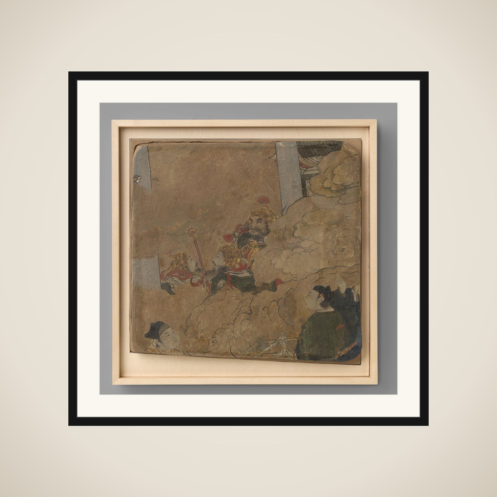 Fragment van een muurschildering framed