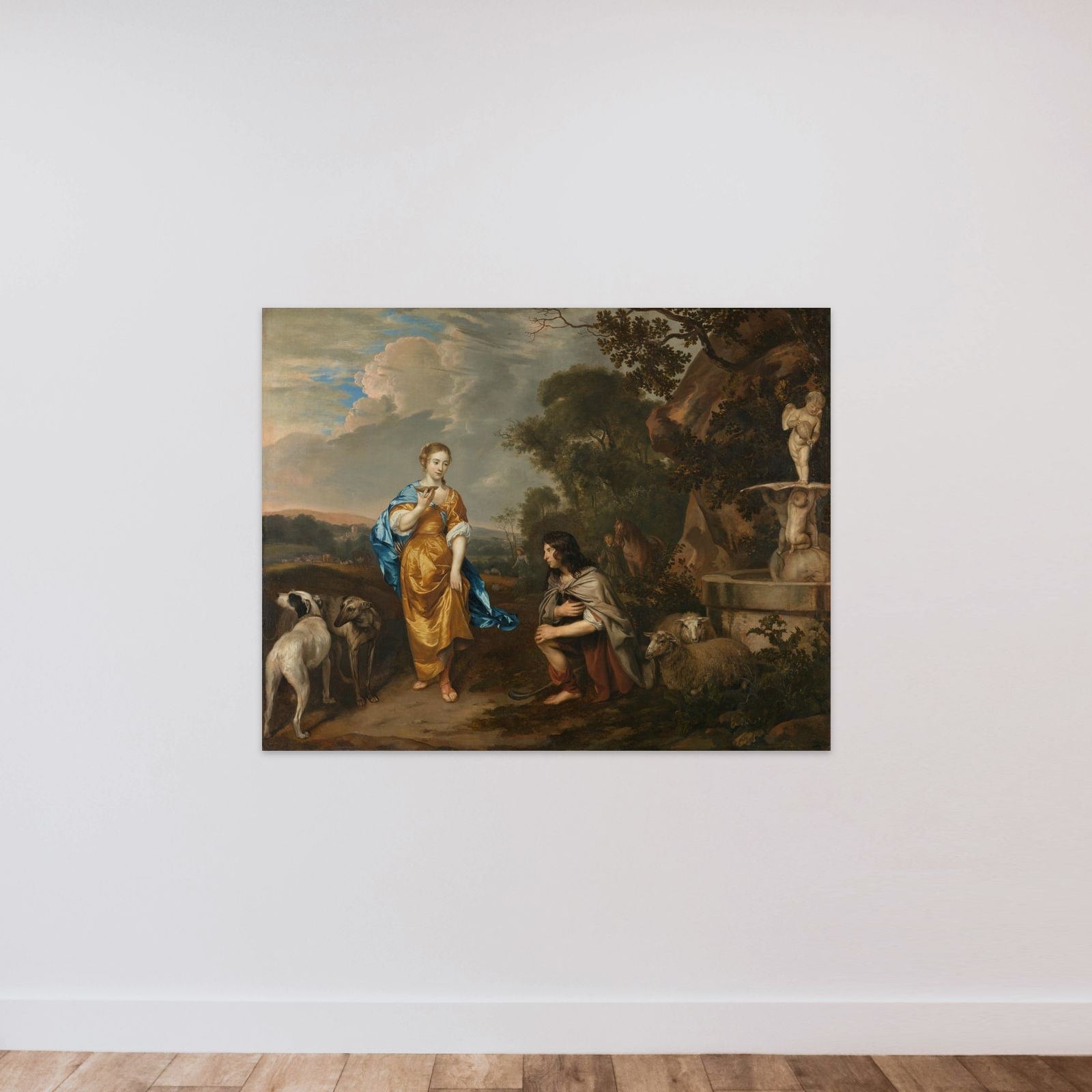The Meeting of Granida and Daifilo unframed — shown to scale