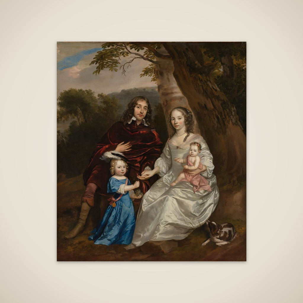 Portrait of Govert van Slingelandt (1623-1690), with his First Wife Christina van Beveren (1632-1656) and their Two Children unframed print