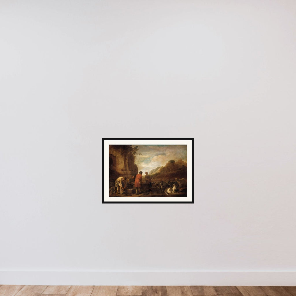 The Meeting of Jacob and Rachel framed — shown to scale