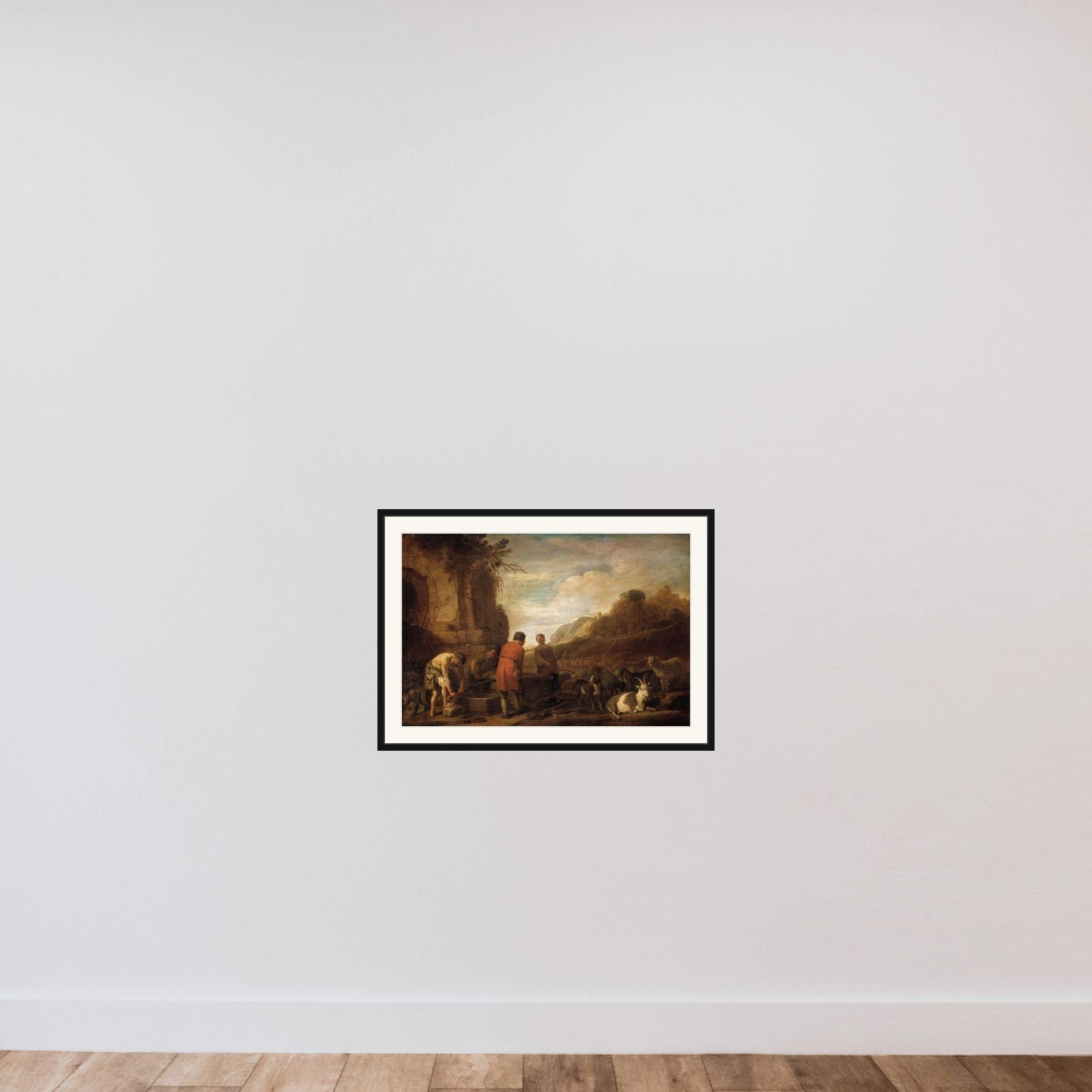 The Meeting of Jacob and Rachel framed — shown to scale