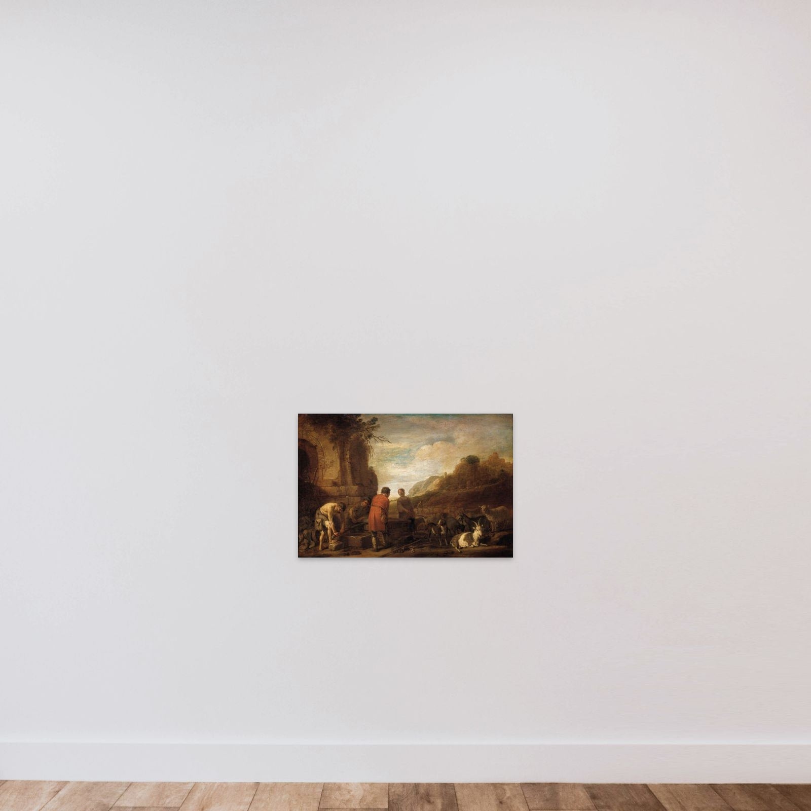 The Meeting of Jacob and Rachel unframed — shown to scale