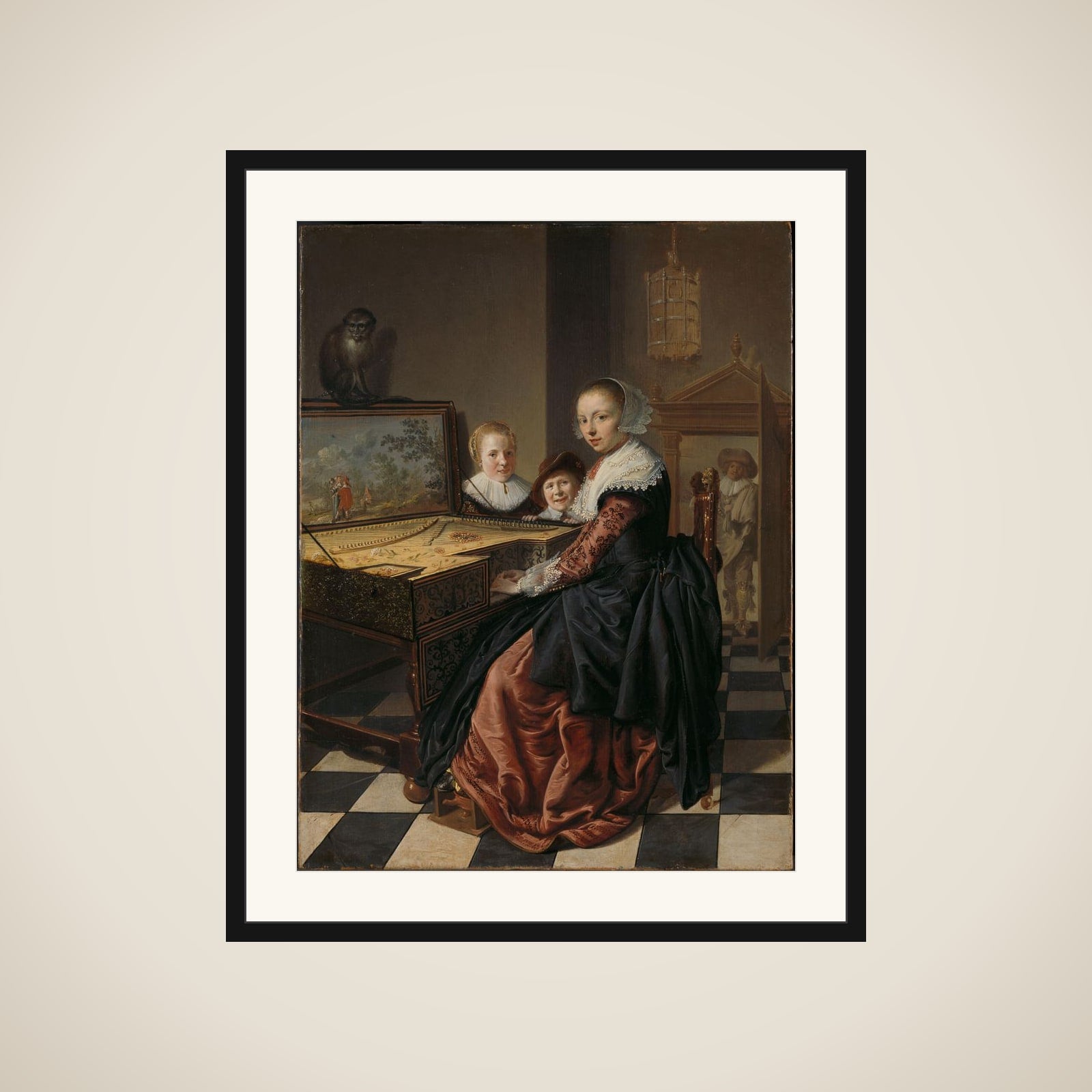 Woman Playing the Virginal framed