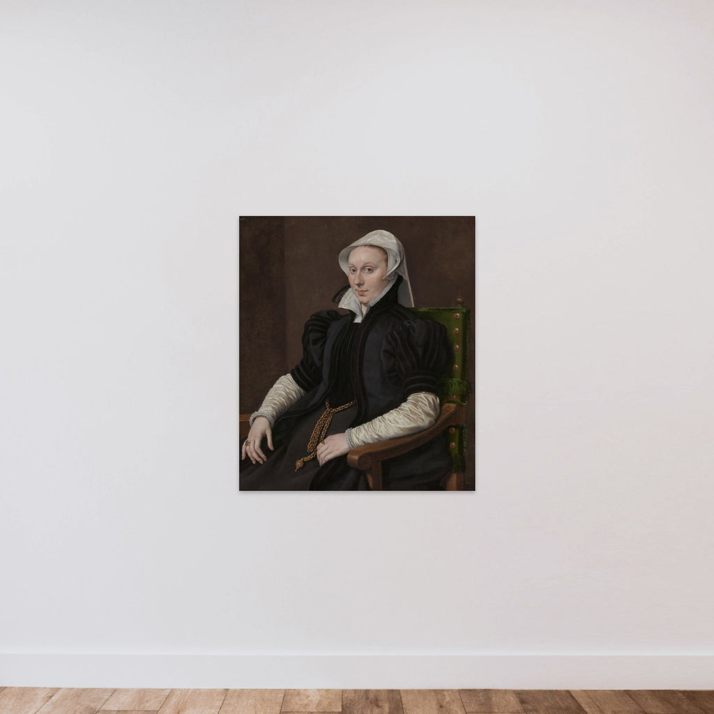 Portrait of Anne Fernely. Wife of Sir Thomas Gresham unframed — shown to scale