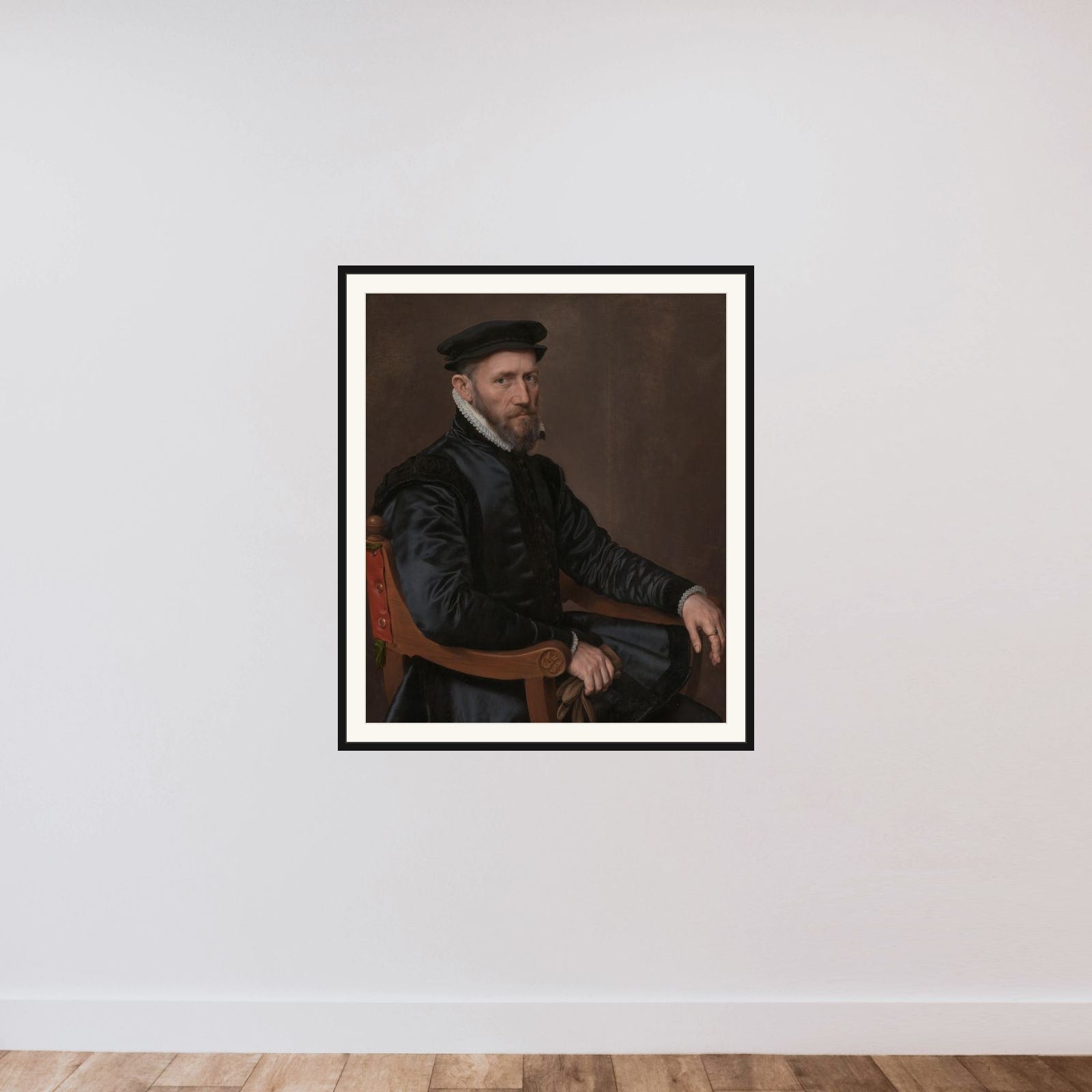 Portrait of Sir Thomas Gresham (1519 - 1579) Merchant and financial agent of the English crown in the Netherlands, founder of the Royal Exchange and of Gresham college, London framed — shown to scale