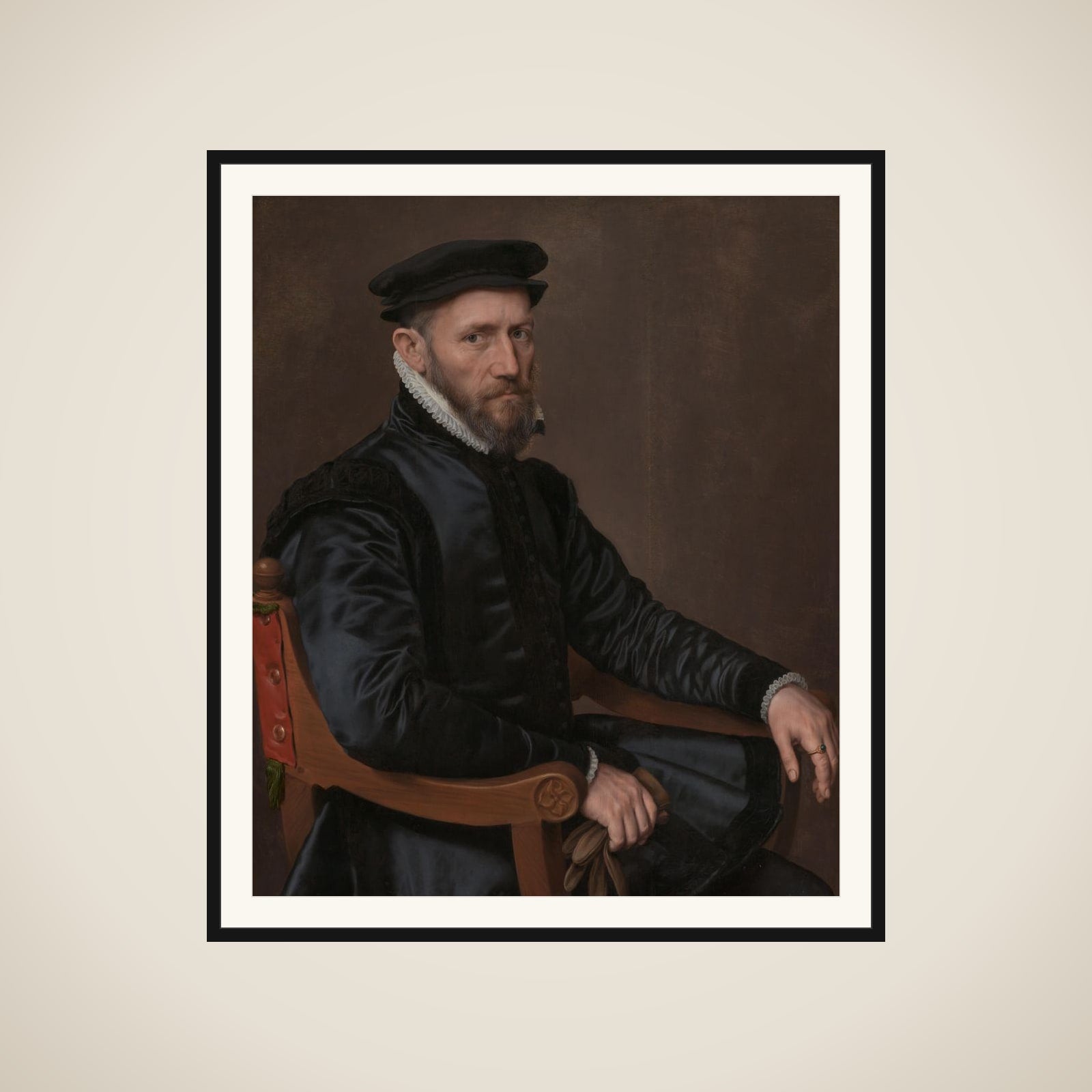 Portrait of Sir Thomas Gresham (1519 - 1579) Merchant and financial agent of the English crown in the Netherlands, founder of the Royal Exchange and of Gresham college, London framed