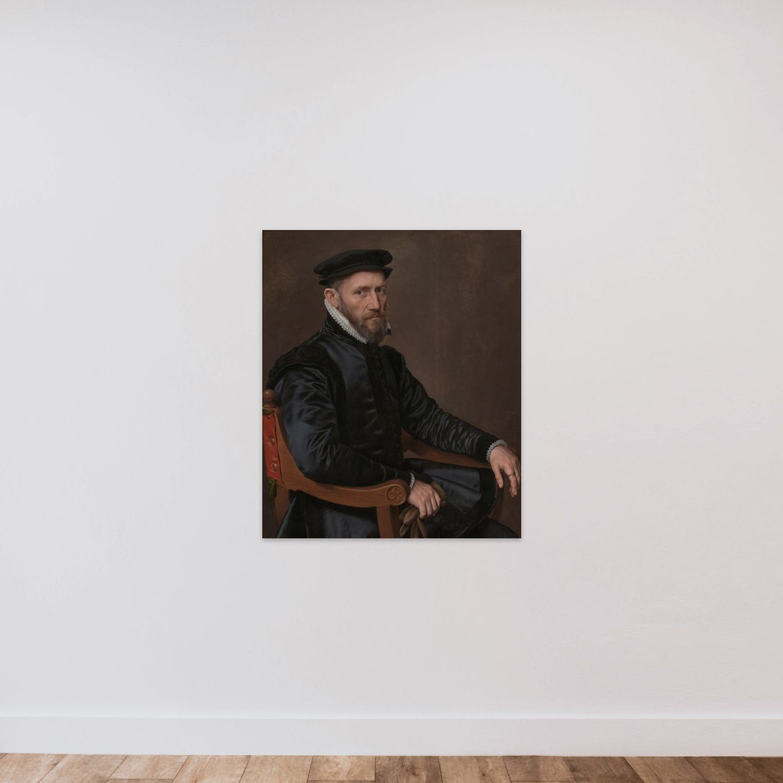 Portrait of Sir Thomas Gresham (1519 - 1579) Merchant and financial agent of the English crown in the Netherlands, founder of the Royal Exchange and of Gresham college, London unframed — shown to scale