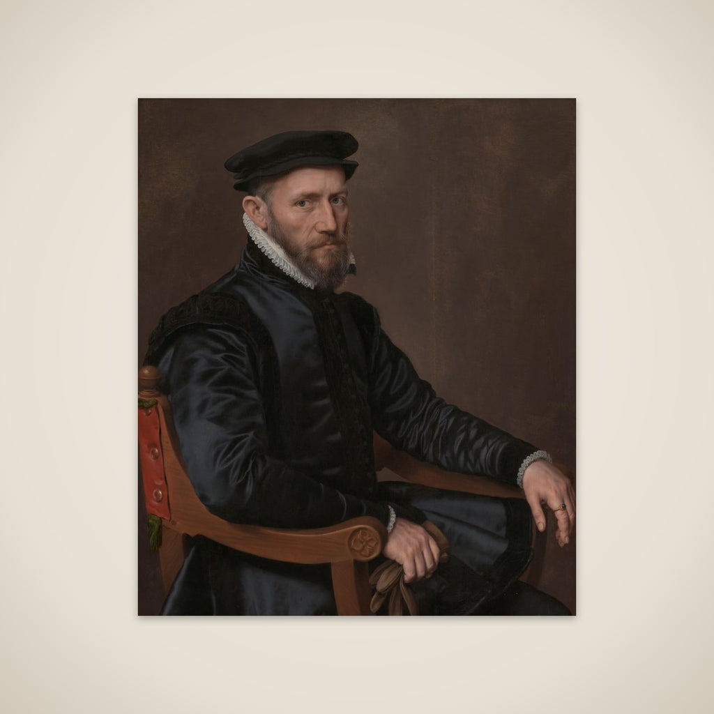 Portrait of Sir Thomas Gresham (1519 - 1579) Merchant and financial agent of the English crown in the Netherlands, founder of the Royal Exchange and of Gresham college, London unframed print