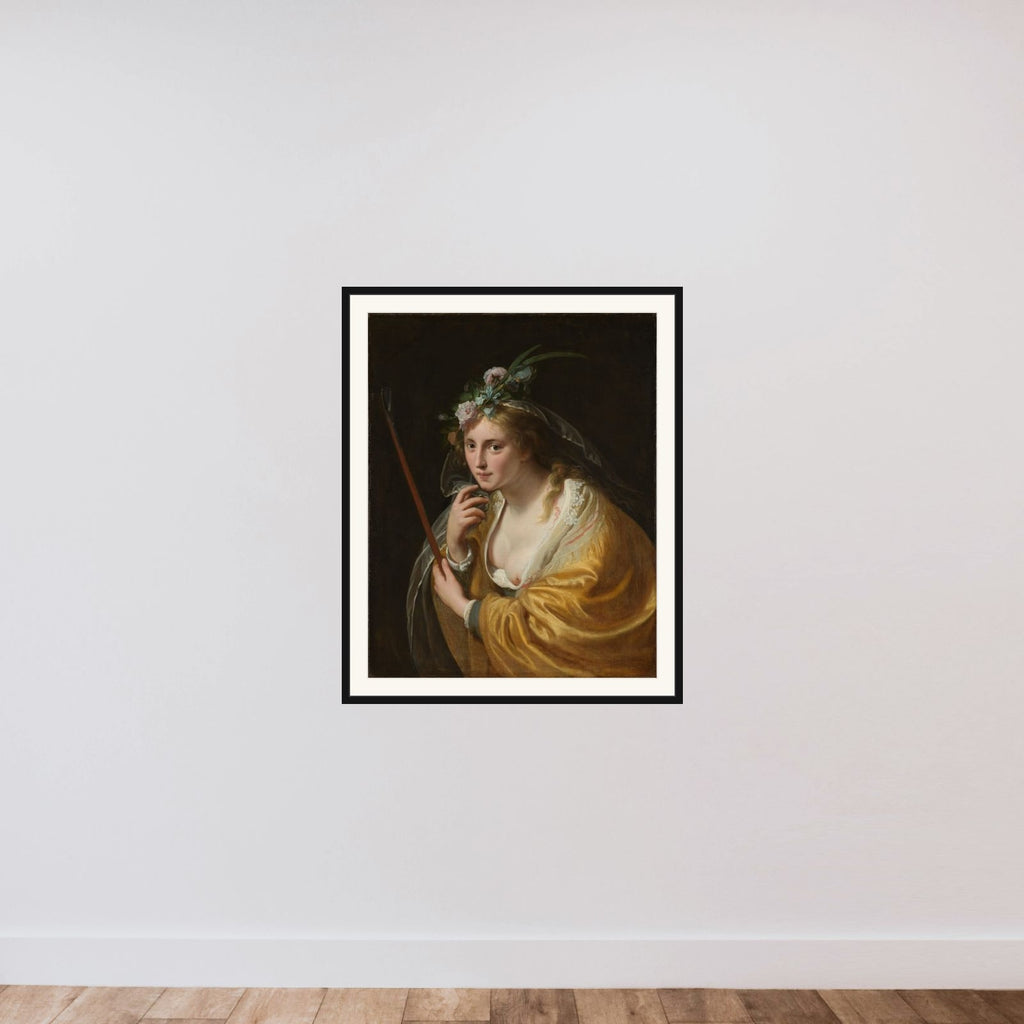 A Shepherdess, known as ‘The beautiful Shepherdess’ framed — shown to scale