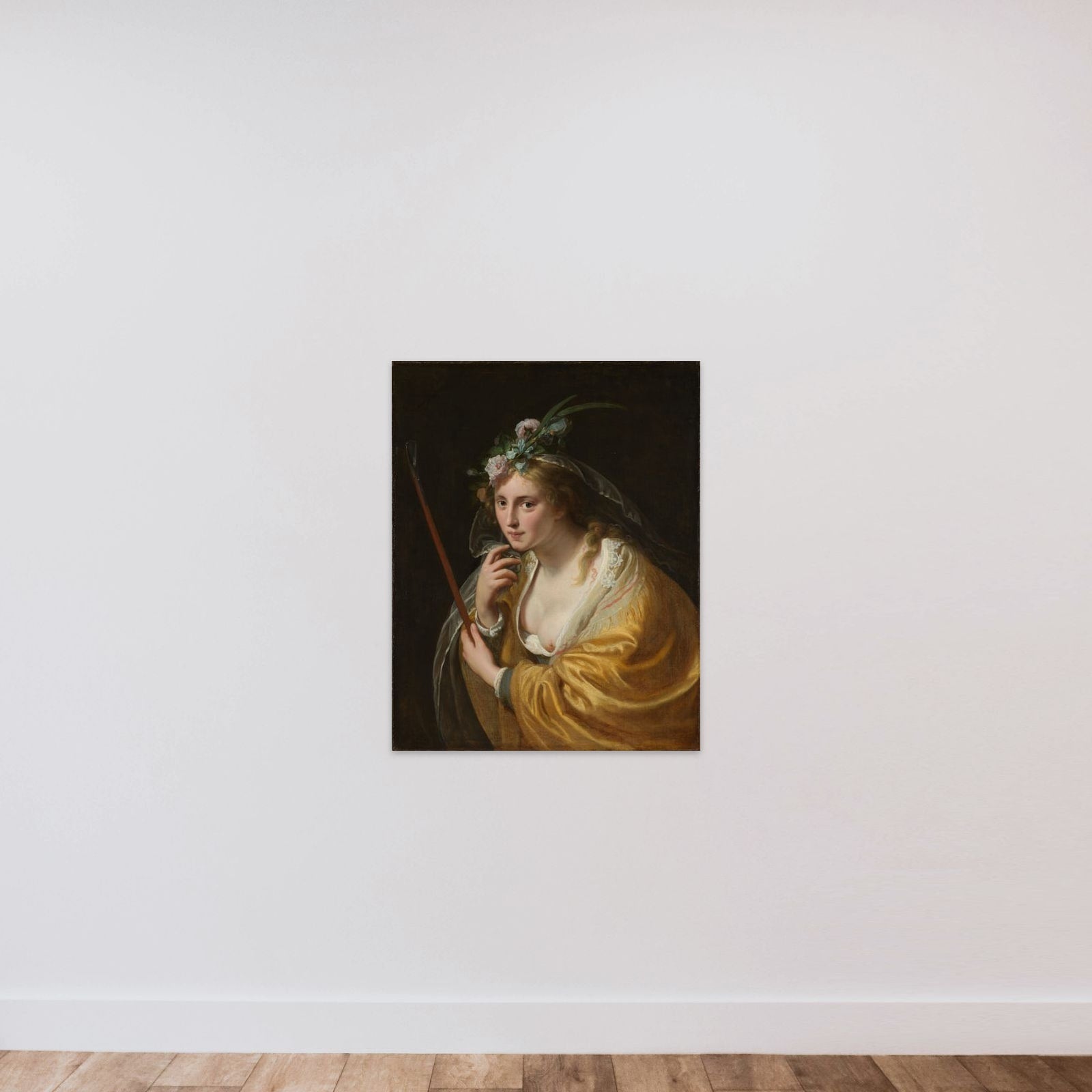 A Shepherdess, known as ‘The beautiful Shepherdess’ unframed — shown to scale