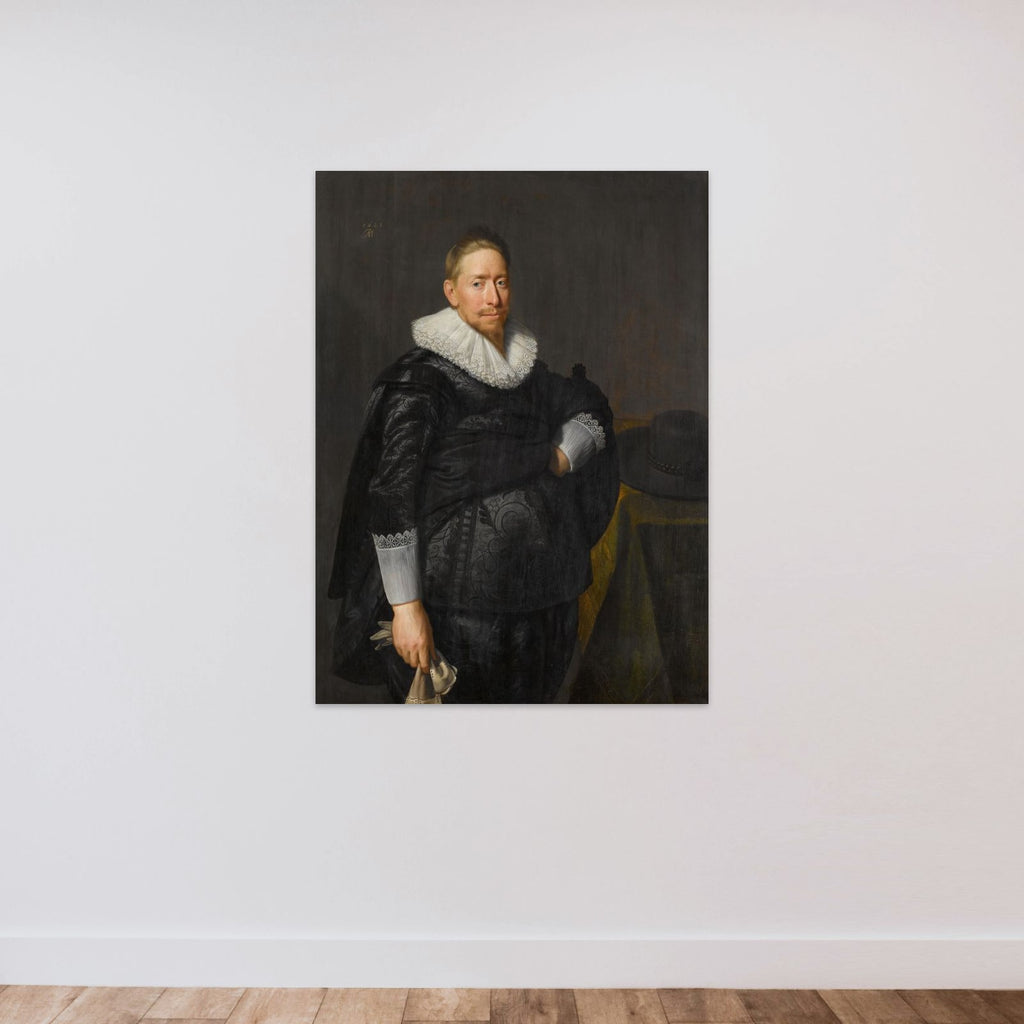 Portrait of a Man, possibly Reijnier Pauw (1591-1676) unframed — shown to scale