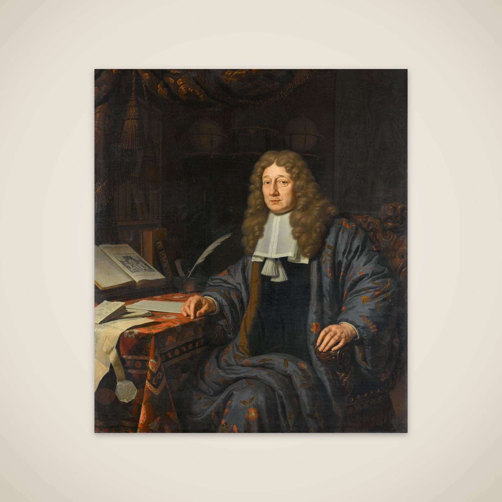 Portrait of Johannes Hudde (1628-1704), burgomaster of Amsterdam unframed print
