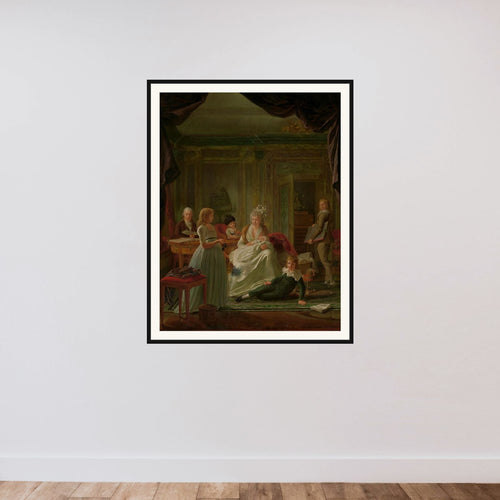 Aernout van Beeftingh (1759-1831) with his first Wife Jacoba Maria Boon (1760-1800) and their Children framed — shown to scale