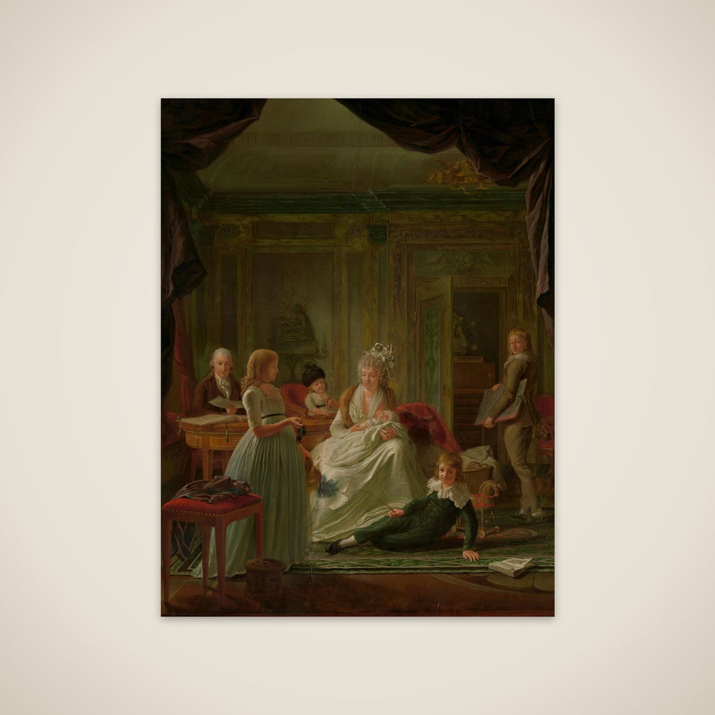 Aernout van Beeftingh (1759-1831) with his first Wife Jacoba Maria Boon (1760-1800) and their Children unframed print