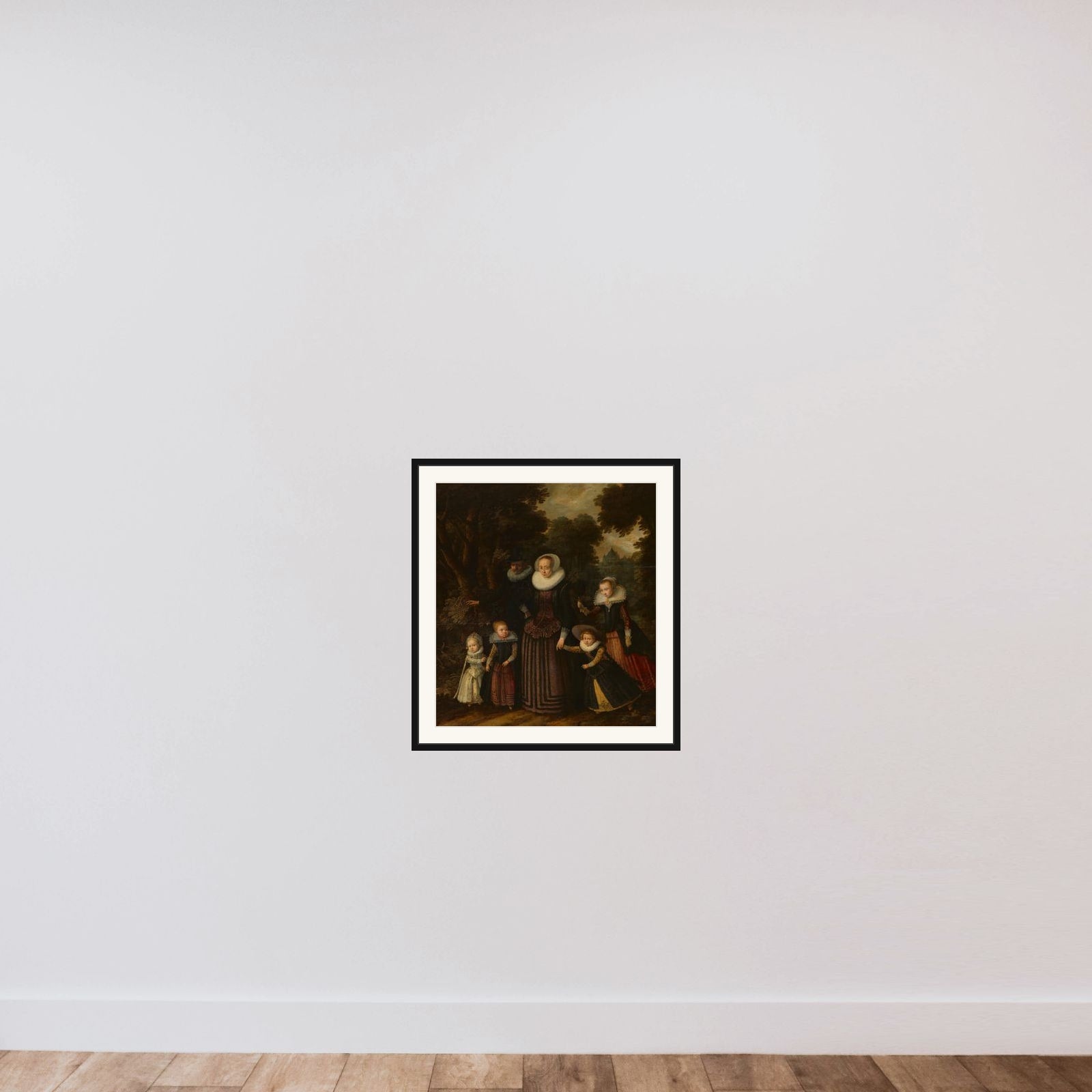Portrait of a Couple and Four Children framed — shown to scale