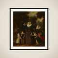 Portrait of a Couple and Four Children framed
