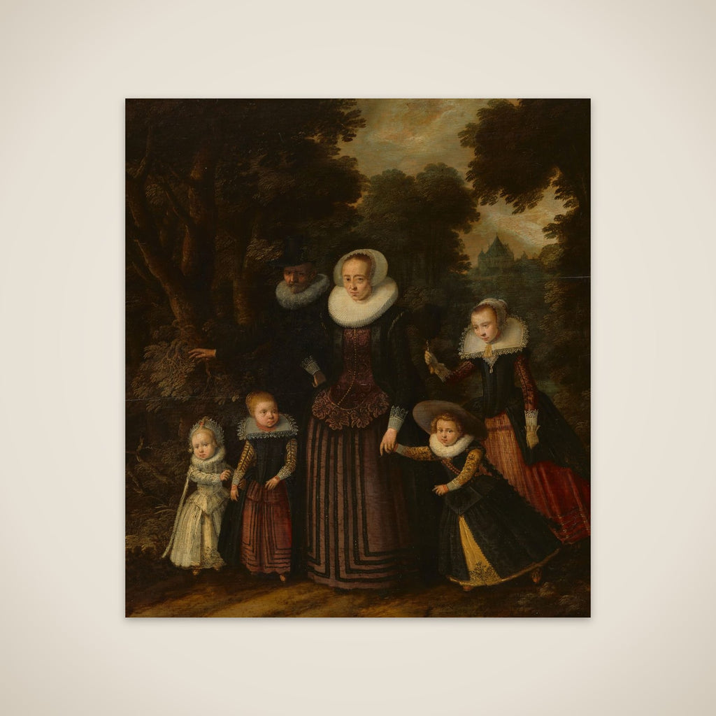 Portrait of a Couple and Four Children unframed print