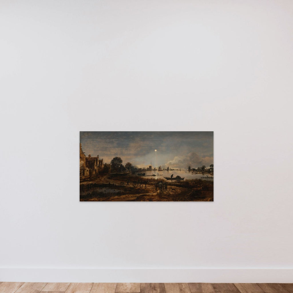 River View by Moonlight unframed — shown to scale