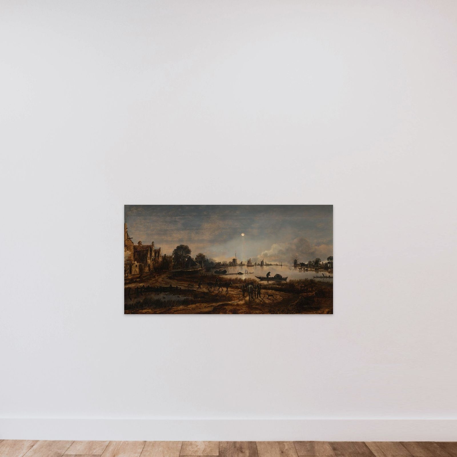 River View by Moonlight unframed — shown to scale