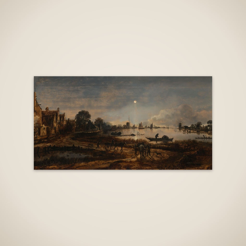 River View by Moonlight unframed print