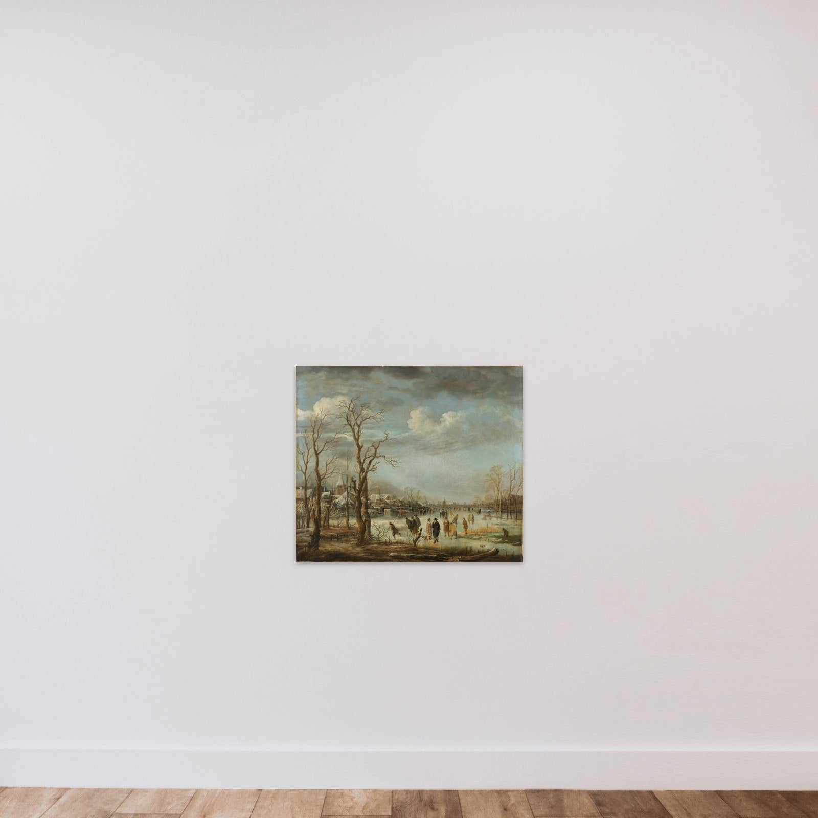 Winter Landscape near a Town with Bare Trees unframed — shown to scale