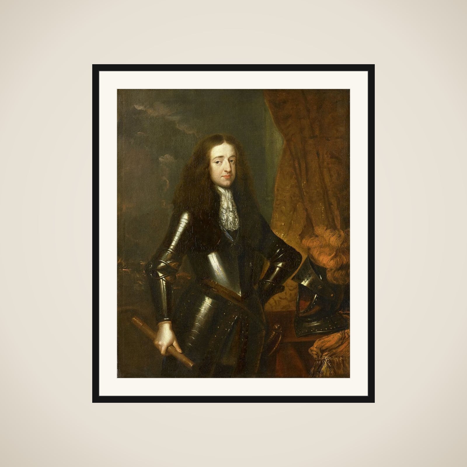 Portrait of Willem III (1650-1702), Prince of Orange and since 1689, King of England framed