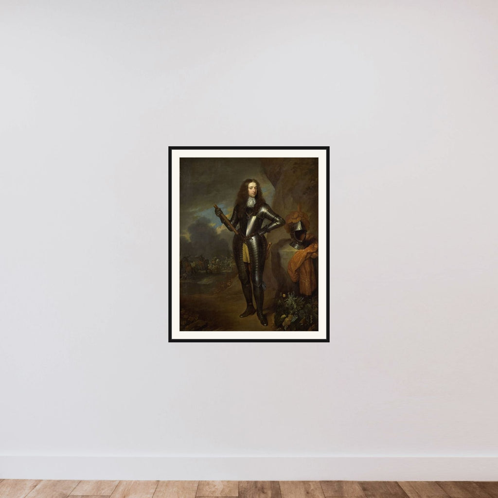William III (1650-1702), Prince of Orange and since 1689, King of England framed — shown to scale