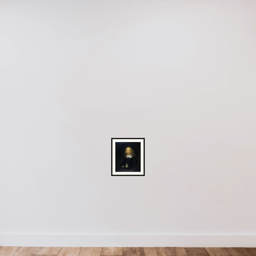 Portrait of Constantijn Huygens (1596-1687), lord of Zuylichem, secretary of Frederik Hendrick, Willem II and Willem III, and poet framed — shown to scale