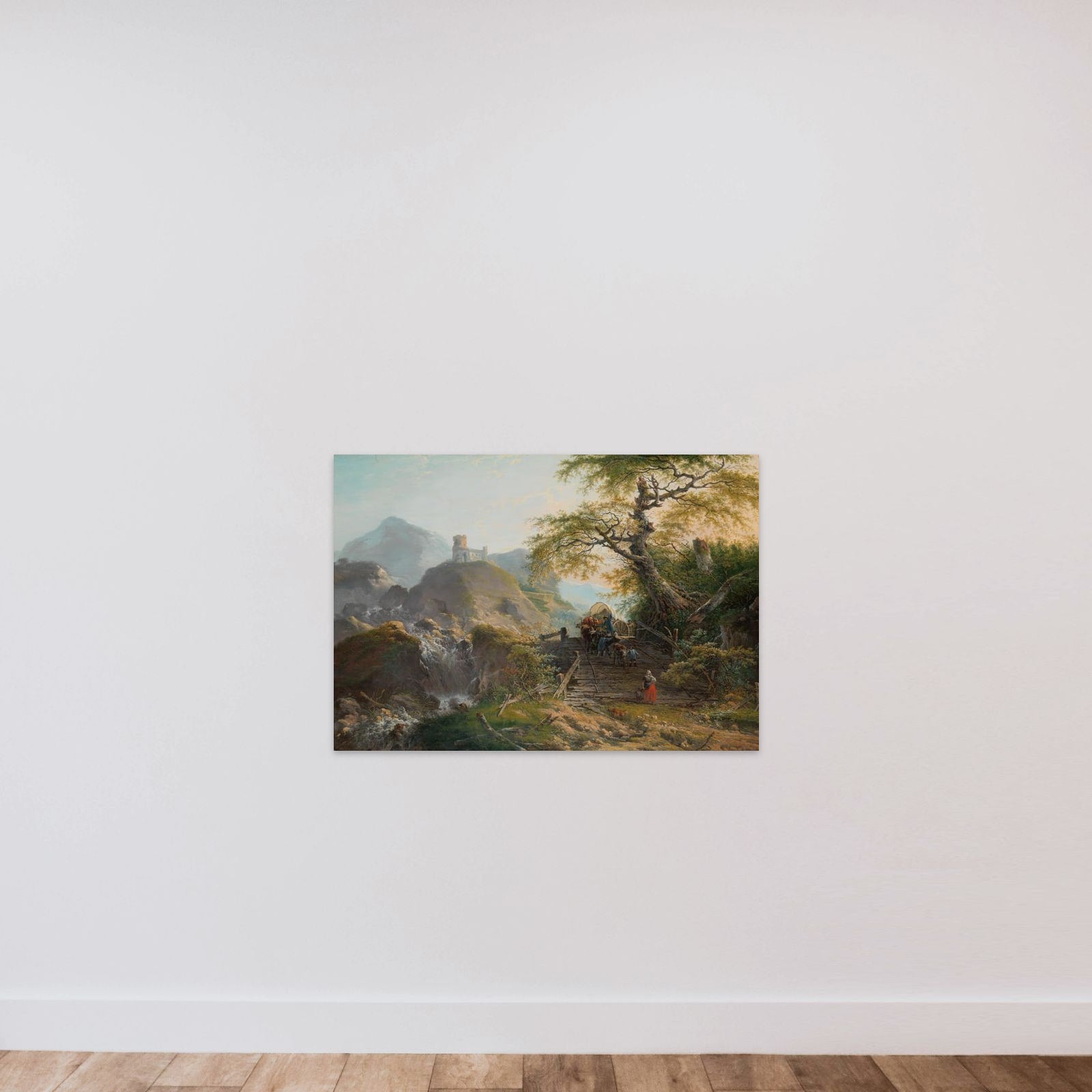 Mountainous Landscape near Düsseldorf unframed — shown to scale