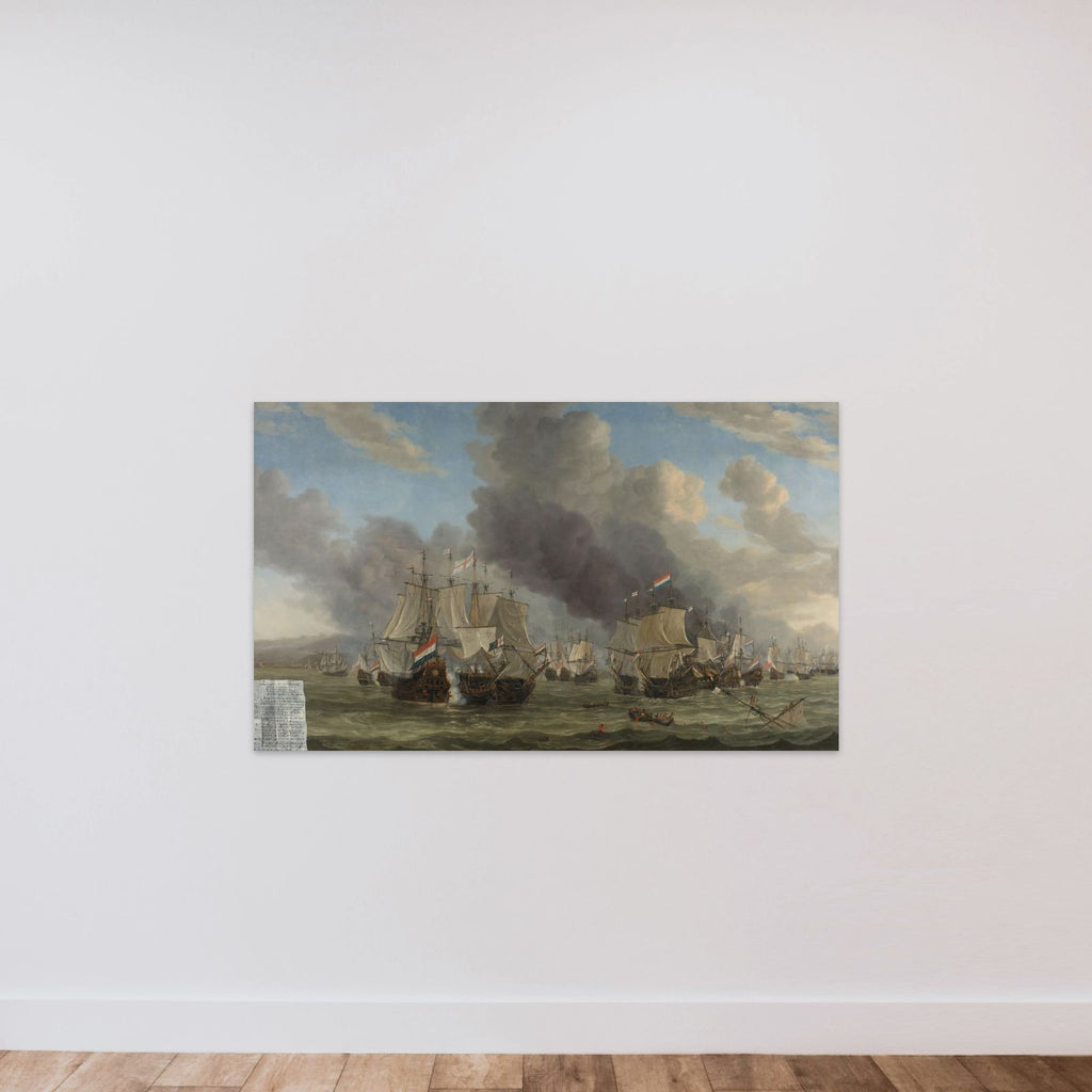 The Naval Battle near Livorno, 14 March 1653 unframed — shown to scale