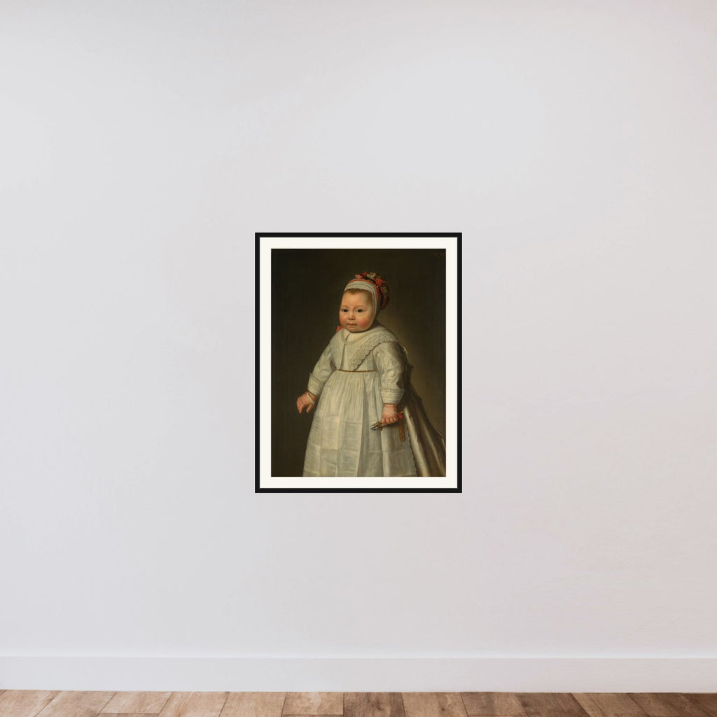 Portrait of Jacoba Bontemantel (1643-?) framed — shown to scale