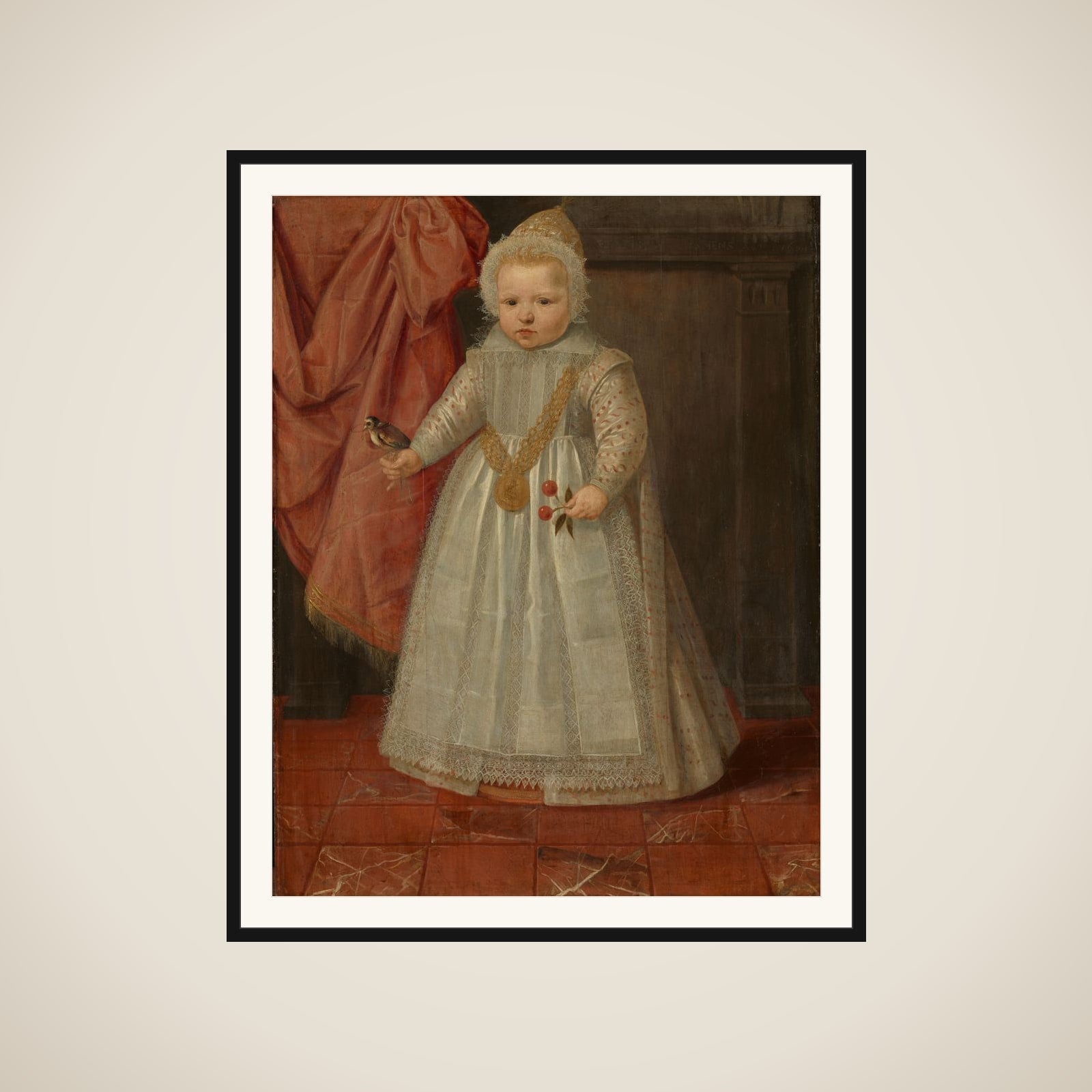 Portrait of a Boy, possibly Louis of Nassau, later Lord of Beverweerd, De Leck, Odijk and Lekkerkerk, Illegitimate Son of Maurice, Prince of Orange, and Margaretha van Mechelen framed