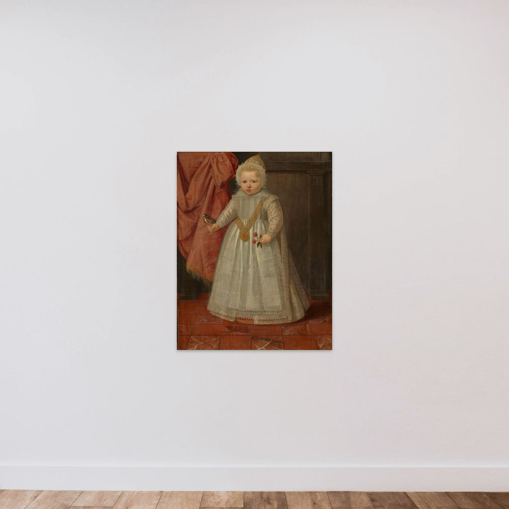 Portrait of a Boy, possibly Louis of Nassau, later Lord of Beverweerd, De Leck, Odijk and Lekkerkerk, Illegitimate Son of Maurice, Prince of Orange, and Margaretha van Mechelen unframed — shown to scale